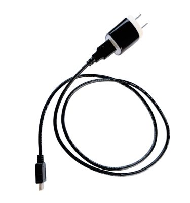 JWLABS charging cable plugged into charging cube (back view)