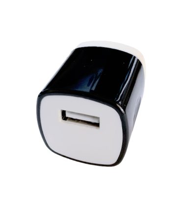 Universal charging cube with dual USB ports, designed for Rife machine accessories and compatible charging solutions.