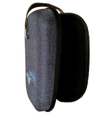 JWLABS LiveWires 2.0 Carry Case - side view of the slightly open case standing upright
