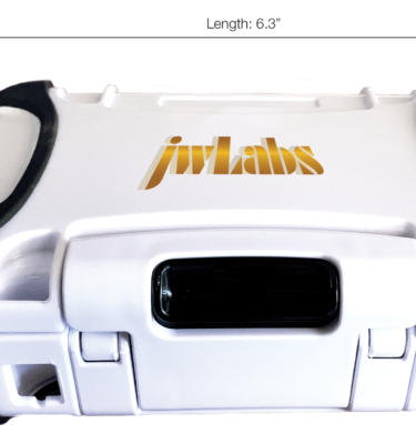 Model A4.1 Rife Machine by JWLABS, featuring a sleek white design and prominent logo, dimensions 8.5 inches in length.