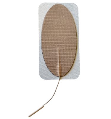 single oval adhesive electrode patch top view