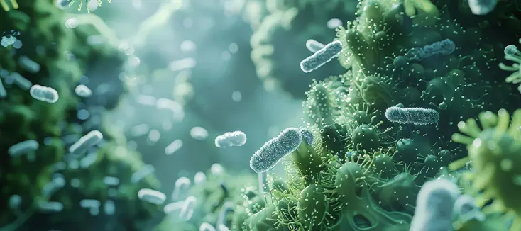 microbials inside the human gut lining