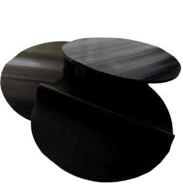 round non-adhesive carbon patches piled on one another